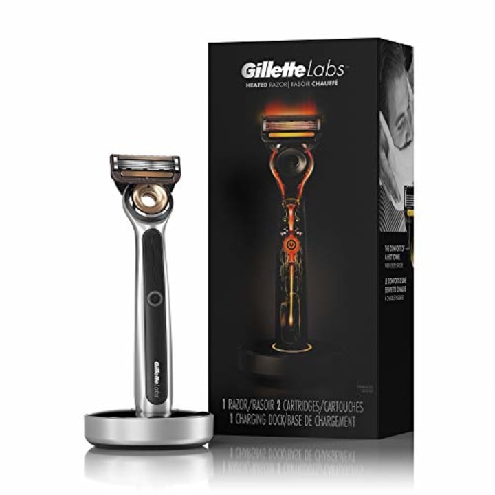 Gillette Labs Heated Razor Holiday Gift Kit - Handle, 2 Blade Refills, Charging Dock