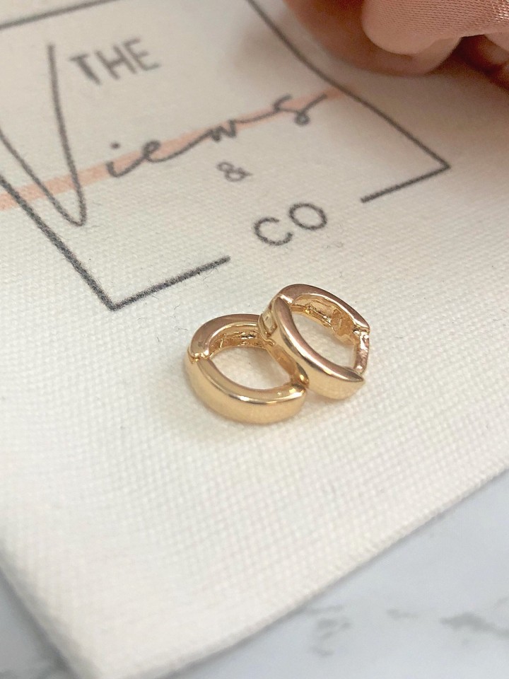 Tiny gold hoops