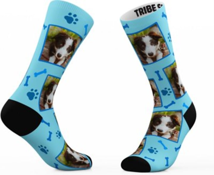 Tribe Socks Personalized Pet Face Socks, Dog Paw