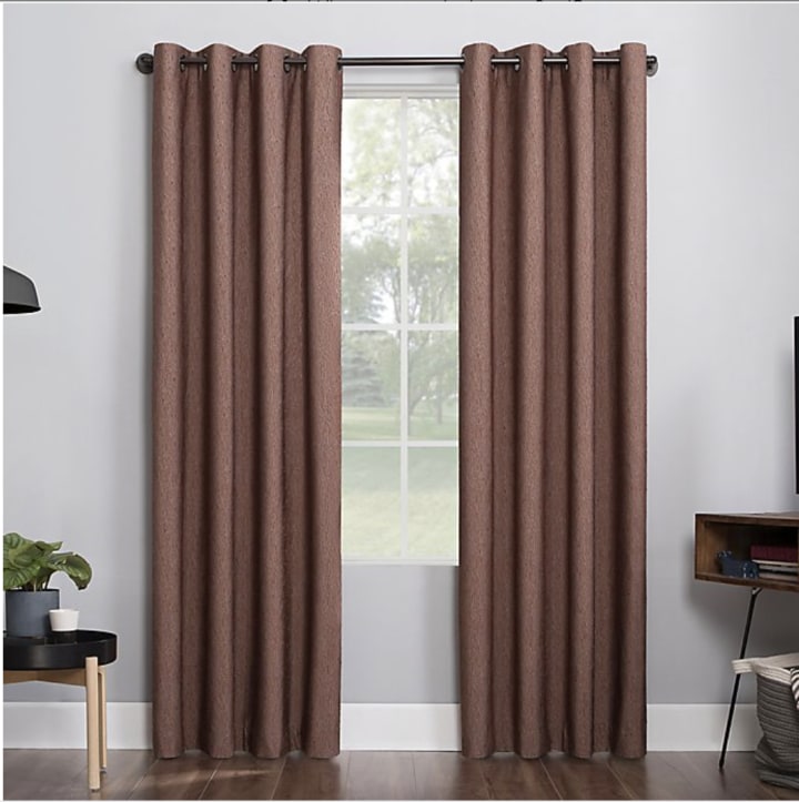 Sun Zero Noir 96-Inch Grommet Window Curtain Panel in Charcoal