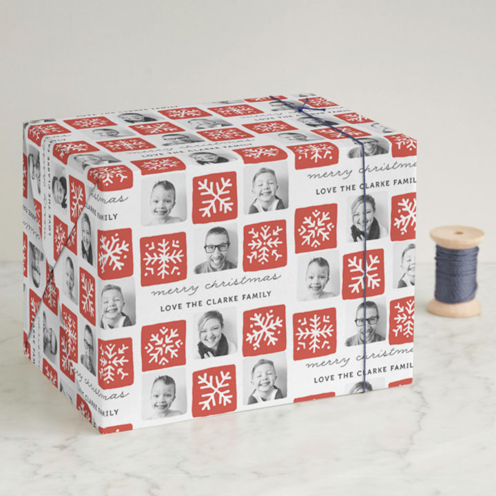 Snowflake Squares Wrapping Paper