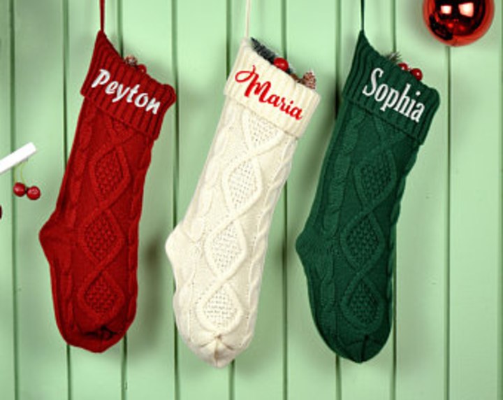 Knitted Embroidered Stocking