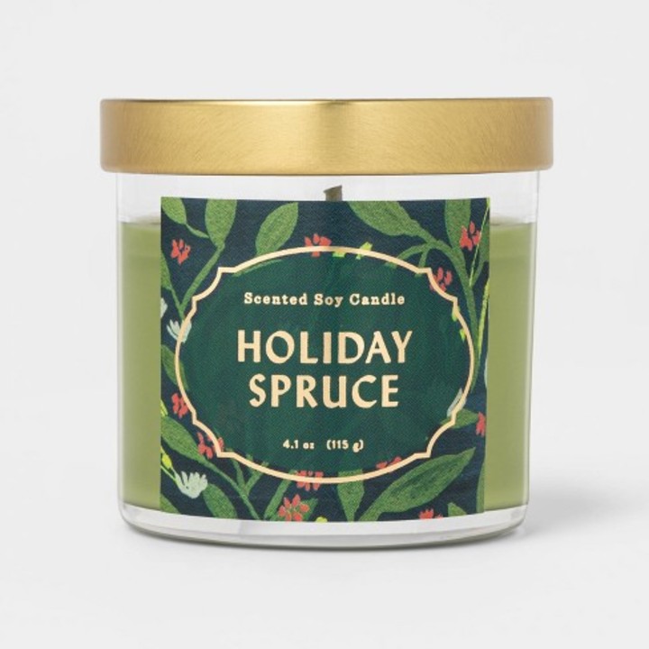 4.1oz Lidded Glass Jar Candle Holiday Spruce - Opalhouse(TM)
