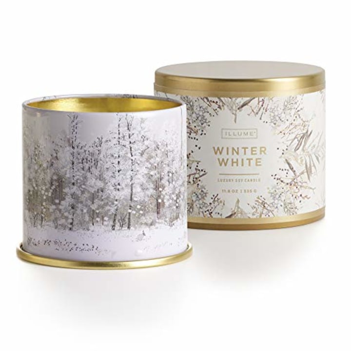 Illume Noble Holiday Collection Winter White Vanity Tin, 11.8 oz Candle