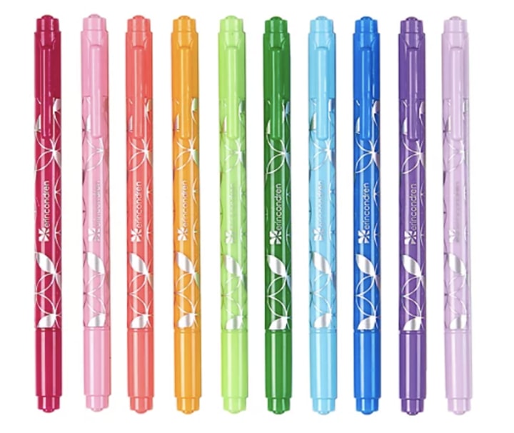 Erin Condren Multi-Colored Dual-Tip Markers, 10-Pack