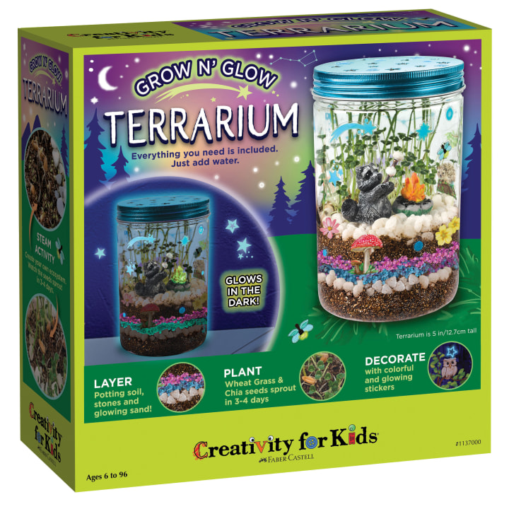 Creativity for Kids Grow n' Glow Terrarium Kit - STEAM Activity - Kids Terrarium Kit