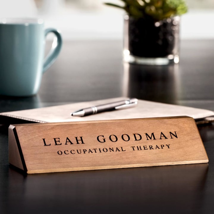 Personalized Wood Desk Nameplate