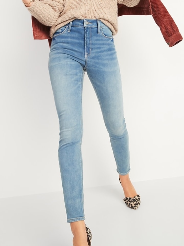 High-Waisted Rockstar Built-In Warm Super Skinny Jeans for Women