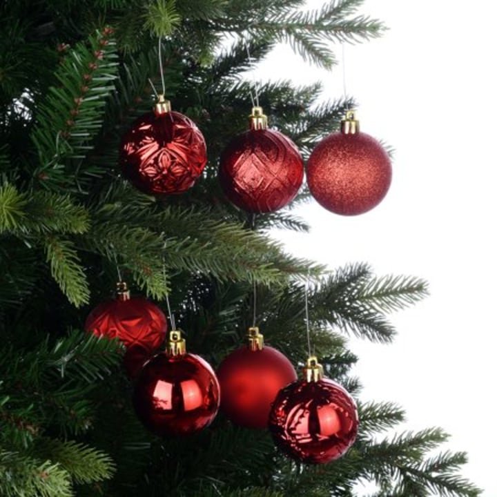 Holiday Time 26 Count Shatterproof Ornaments- Red