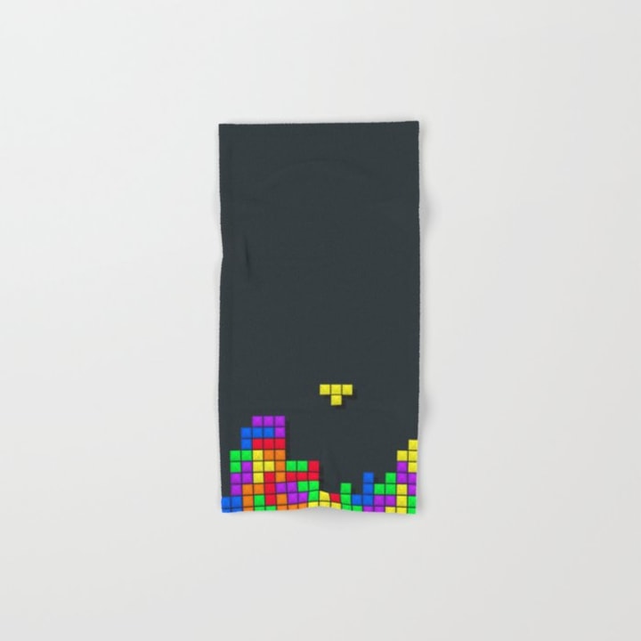 Tetris print design Hand &amp; Bath Towel