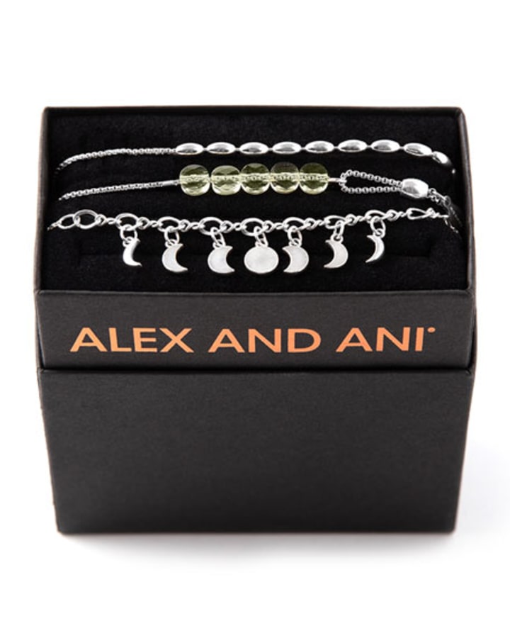 Alex and AniLunar Phase Bracelet Gift Set, Silver