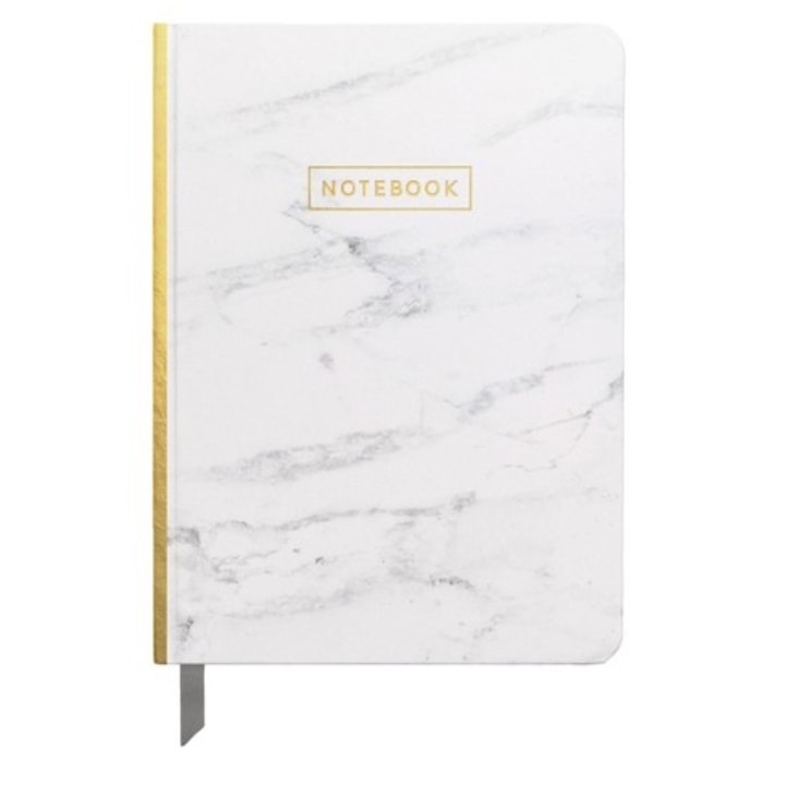 Lined Journal 5&quot;x 7.25&quot; Marble with Gold Foil - DesignWorks Ink