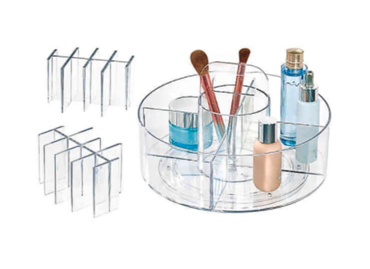 iDesign™ Clear Cosmetic Divided Spinner Caddy