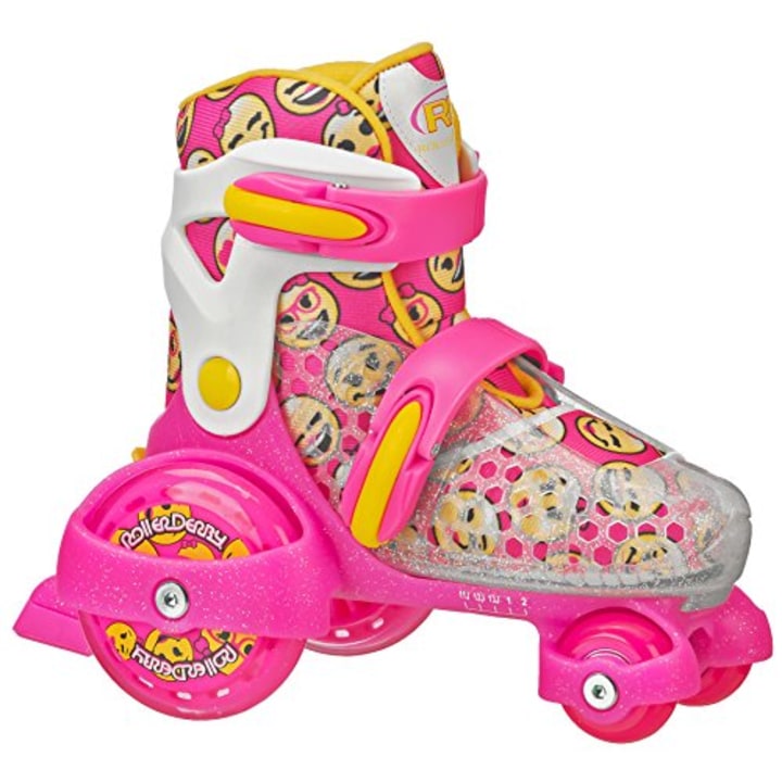 Roller Derby Girl&#039;s Fun Roll Adjustable Roller Skate, Pink, Medium (11-2)