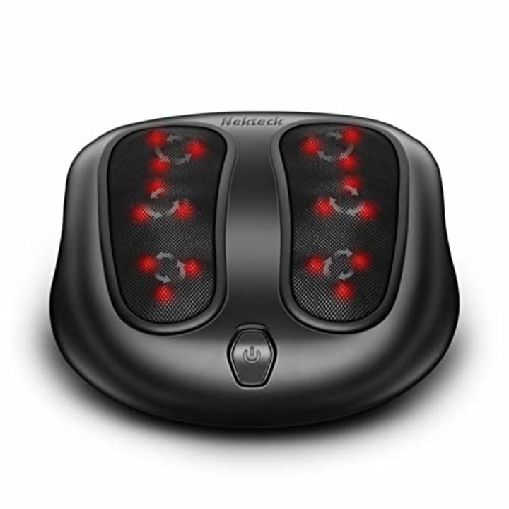Nekteck Foot Massager with Heat, Shiatsu Heated Elecric Keading Foot Massager Machine for Planter Fasciitis, Built in Infrared Heat Function and Power Cord