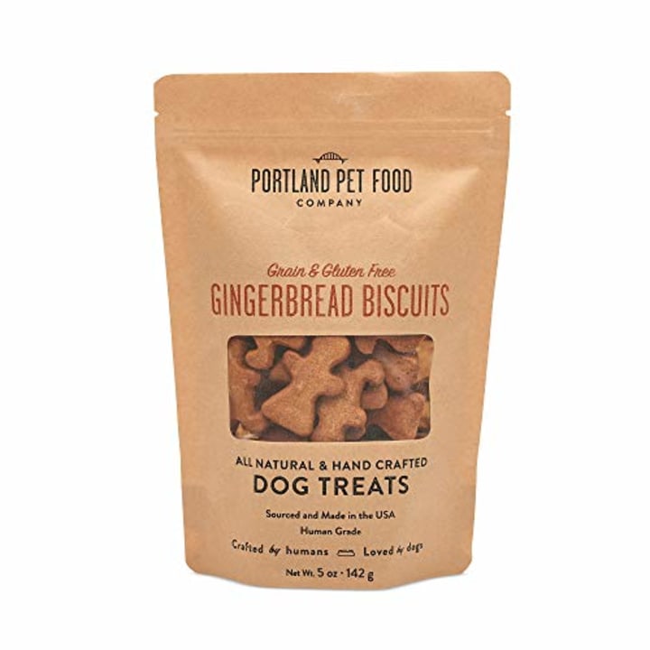 Crafted by Humans Loved by Dogs Portland Pet Food Company Grain-Free &amp; Gluten-Free Biscuit Dog Treats (1-Pack 5 oz) -- Gingerbread Flavor -- All Natural, Human-Grade, Made in The USA