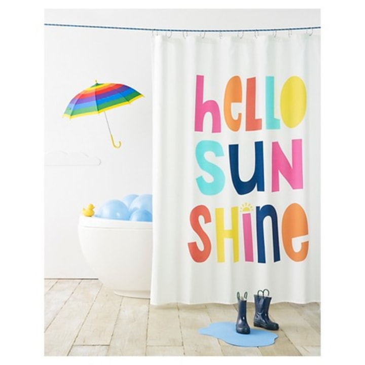 Hello Sunshine Shower Curtain White - Pillowfort(TM)