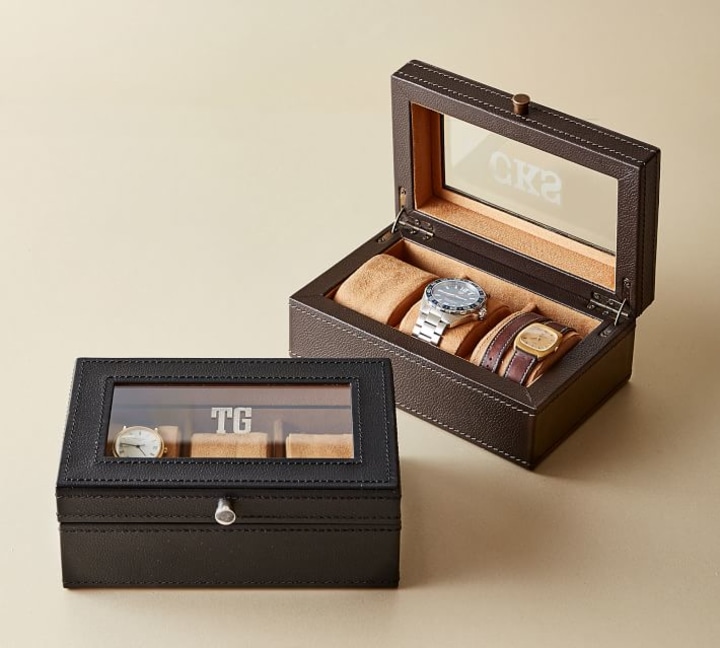 Pottery Barn Grant Leather Watch Box