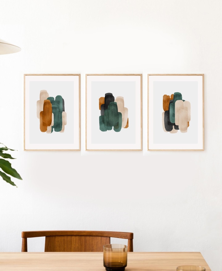 LittleValleyStudio Living Room Wall Art Set
