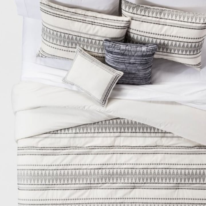 Threshold(TM) Cream Tatiana Global Woven Stripe Cotton Comforter Set