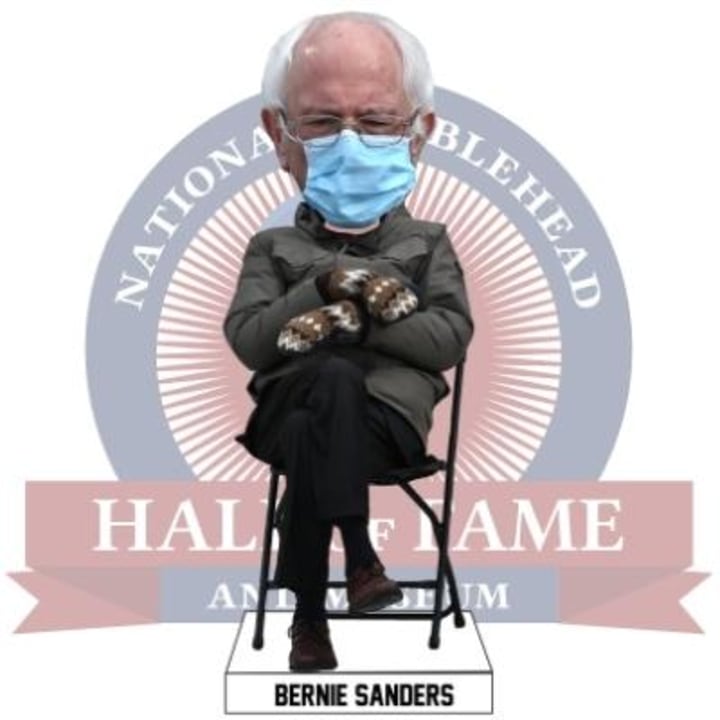 Bernie Sanders Inauguration Day Bobblehead. Bernie Sanders Meme Gifts 2021.