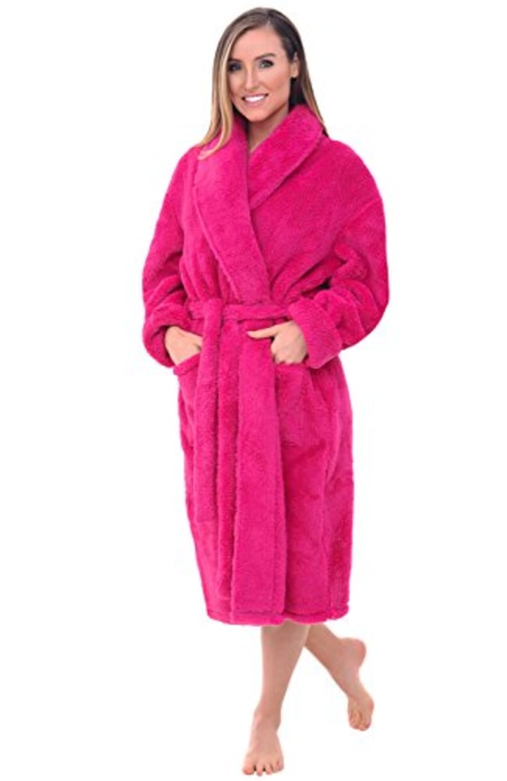 Alexander Del Rossa Women&#039;s Plush Fleece Robe