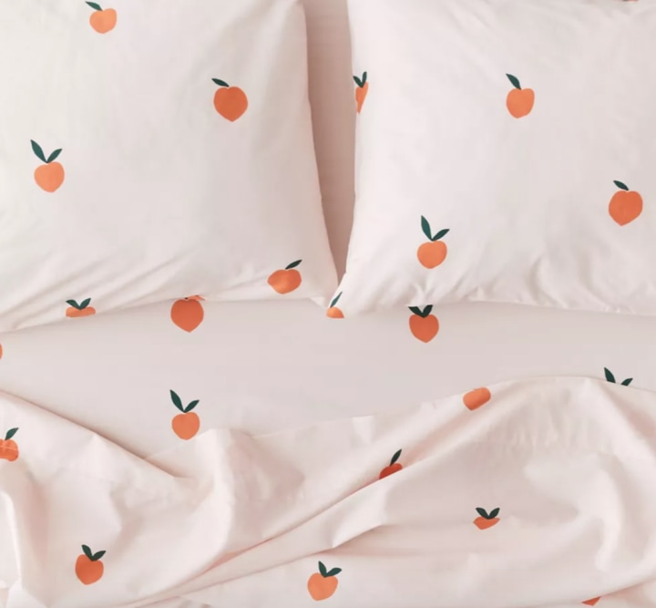 Urban Outfitters Allover Peaches Sheet Set