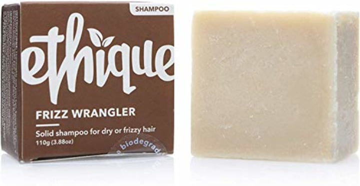 Ethique Eco-Friendly Solid Shampoo Bar for Dry or Frizzy Hair, Frizz Wrangler - Sustainable Natural Shampoo, Soap Free, pH Balanced, Vegan, Plant Based, 100% Compostable &amp; Zero Waste, 3.88oz