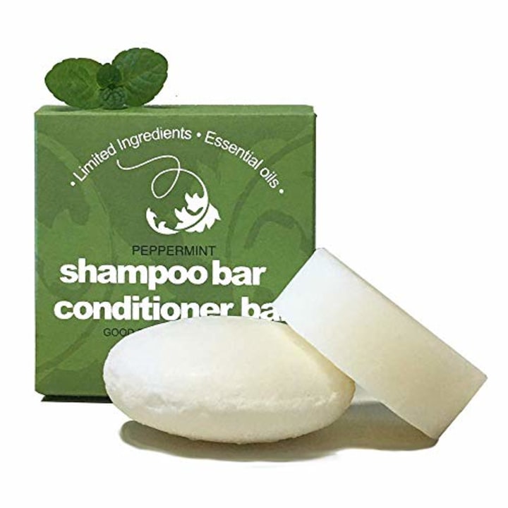 Whiff Shampoo Bar and Conditioner Bar, Peppermint Essential Oil, Limited Ingredients, No Colorings, Concentrated Formula, Made USA, Zero Waste