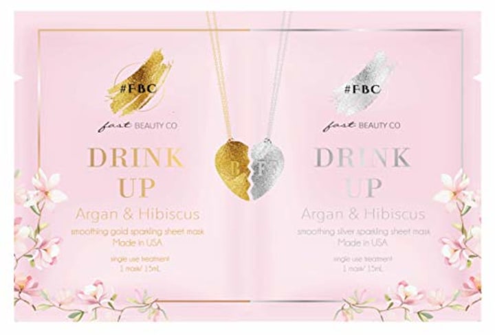 Fast Beauty Co. BFF Drink Up! Smoothing Face Masks With Argan &amp; Hibiscus, 2 units