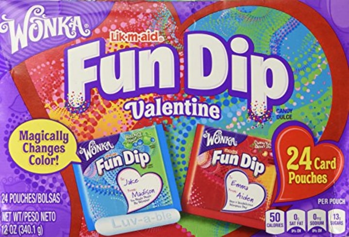 Wonka Fun Dip Valentine Card &amp; Candy Kit 24 Count (Amazon)
