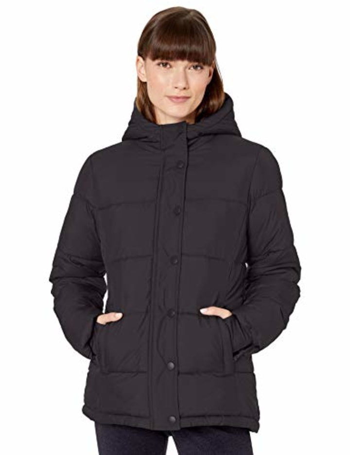 Amazon Essentials Women&#039;s Heavy-Weight Long-Sleeve Full-Zip Hooded Puffer Coat