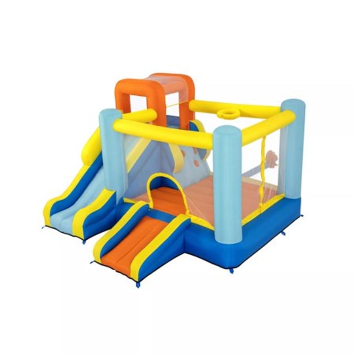 Wonder Hoops 10&#039; Inflatable Bounce House Park with Basketball and Slide