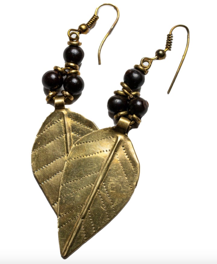 Kendi Amani Acacia Leaf Earrings
