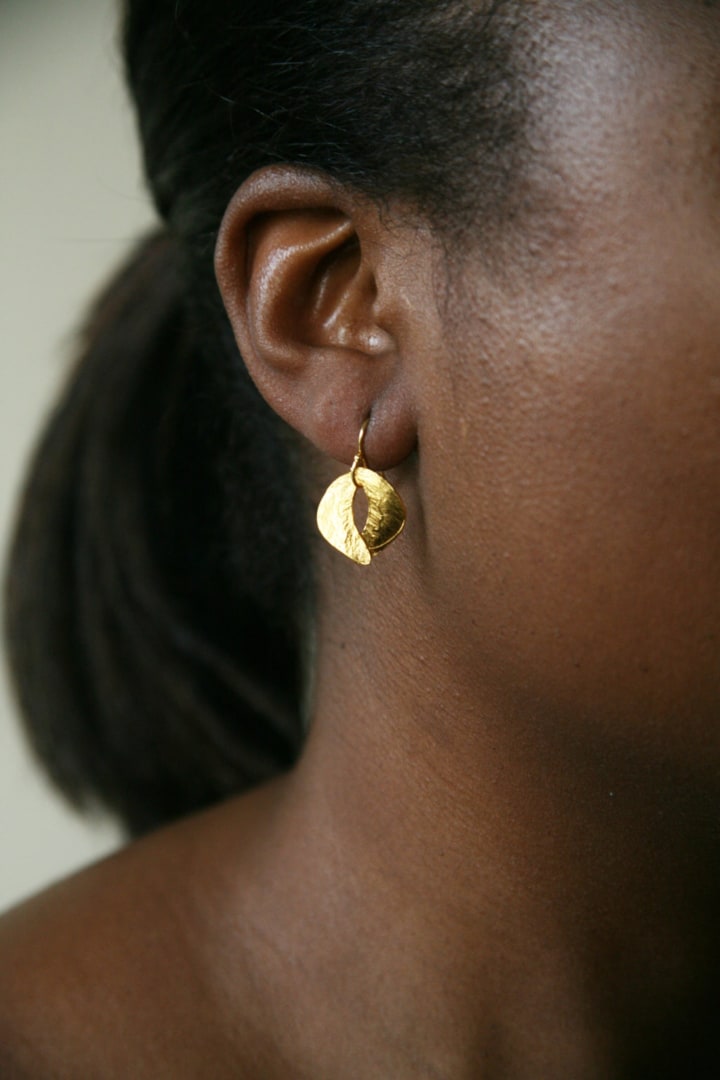 Tiny Sculptured Organic Earrings