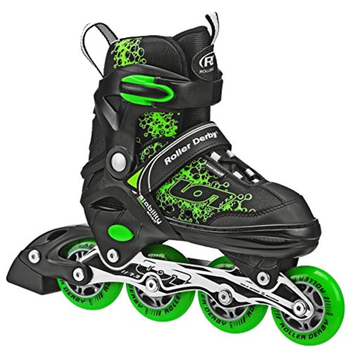 Roller Derby ION 7.2 Inline Skates with Aluminum Frames and Adjustable Sizing for Growing feet