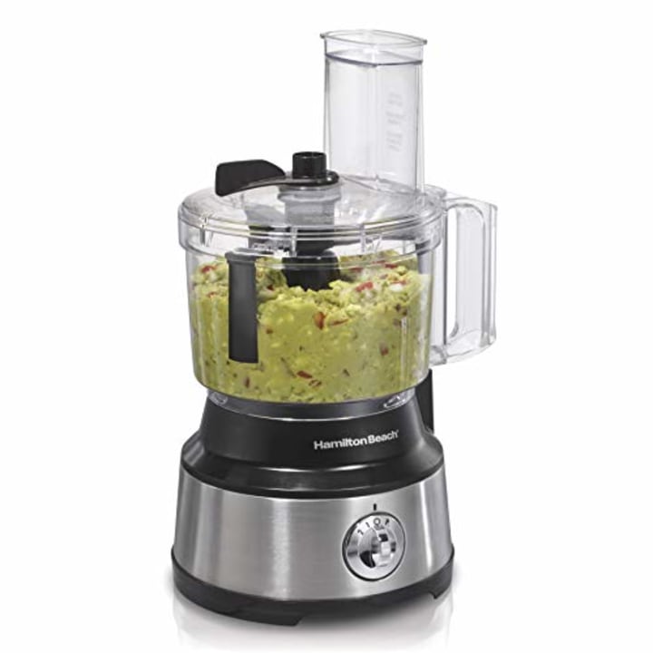 Hamilton Beach Food Processor &amp; Vegetable Chopper for Slicing Shredding, Mincing, and Puree, 10-Cup Capacity, Stainless Steel