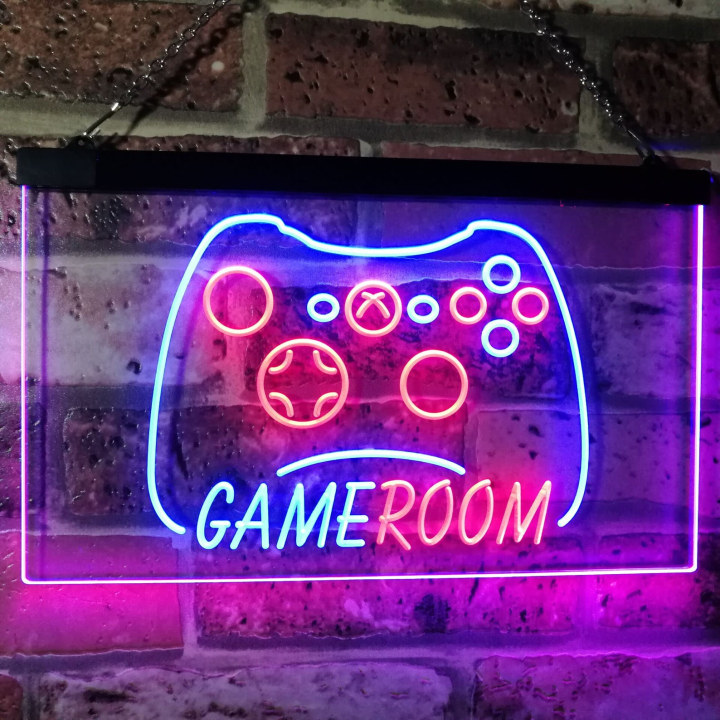 Game Room Console TV Man Cave Kid Room Dual Color LED Neon Sign st6-j2984