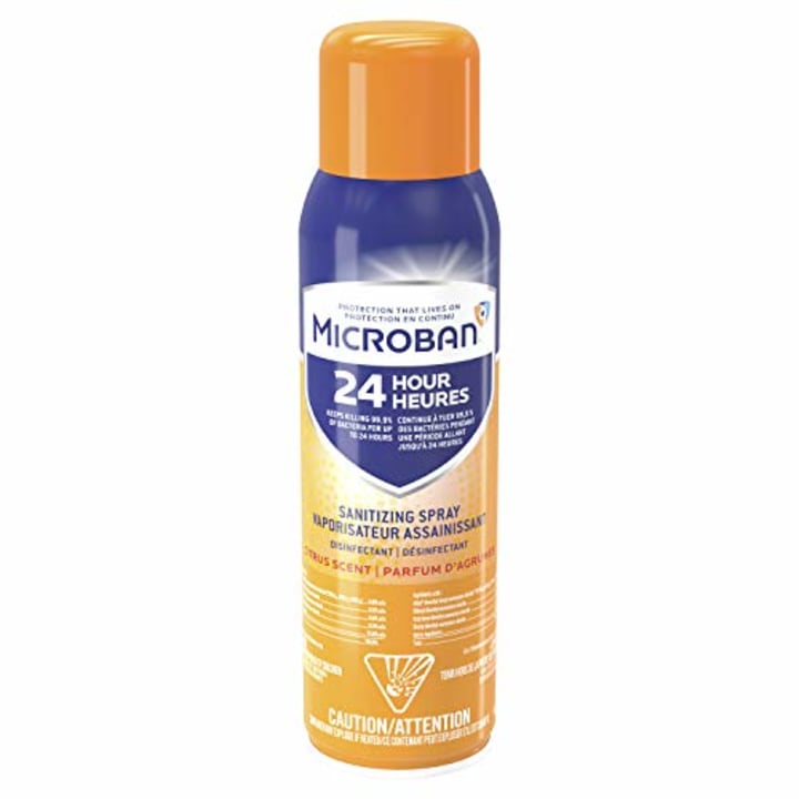 Microban 24 Hour Disinfectant Sanitizing Spray, Citrus Scent. 2021 Product of the Year.