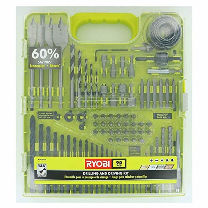 Ryobi A98901G 90-Piece Drilling and Driving Kit. Best cordless drills in 2021.