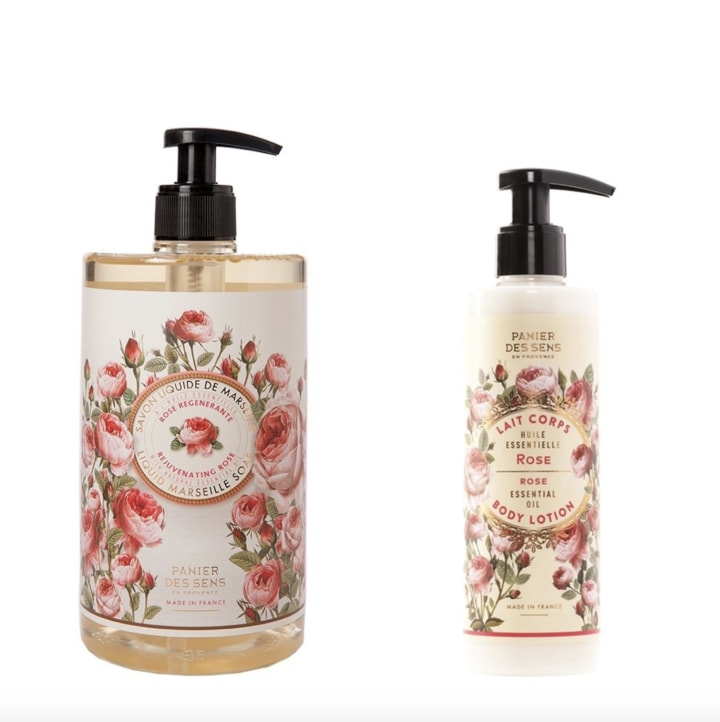 Panier Des Sens Rose Soap & Body Lotion Set