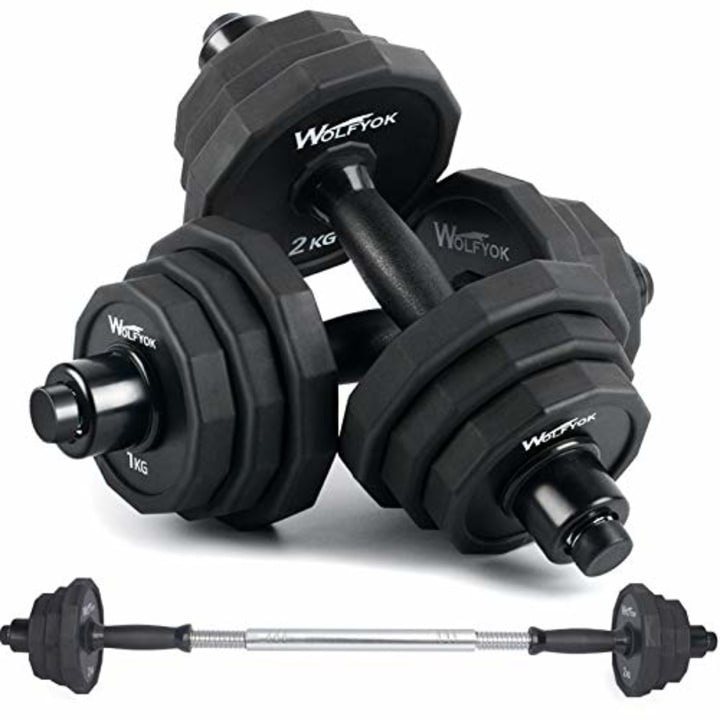 Kiss Gold Wolfyok Adjustable Dumbbell. Best barbells 2021: How to shop for barbells for your home gym