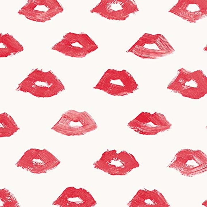Tempaper Novogratz Red Painted Lips | Designer Removable Peel and Stick Wallpaper