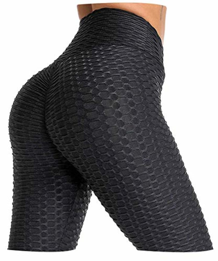 Konluesr Butt Lifting Anti Cellulite Leggings for Women High Waisted Yoga Pants Workout Tummy Control Sport Tights