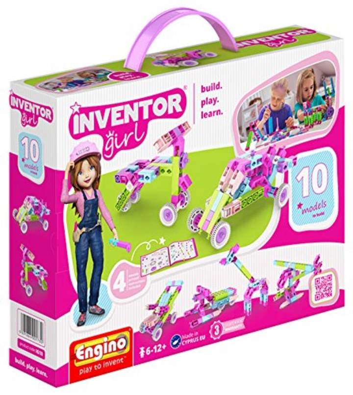 Engino Inventor Girl 10, STEM Model Construction System, Build Stem Skills, 75 Parts, Parts Separating Tool Included, ENG-IG10 Toy