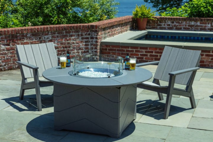Outdoor Fire Pits, Round Gas Fire Pit Table Top Dimensions