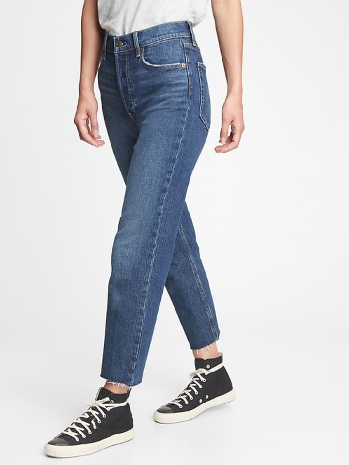 gap high rise mom jean