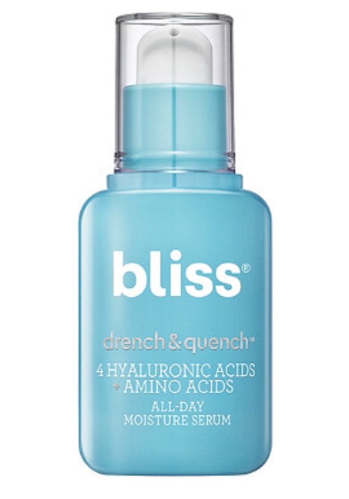 Bliss Drench & Quench All-Day Moisture Serum. New and notable launches this week.