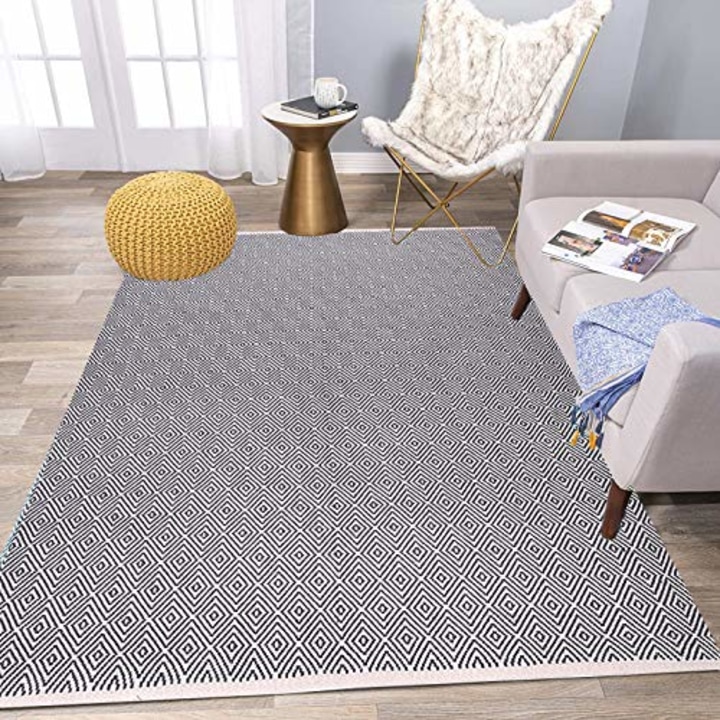 Runner Rug for Hallway Kitchen Non Slip Grey Yellow 2x5 Washable Modern Entryway Indoor Extra Long Polyester Customizable