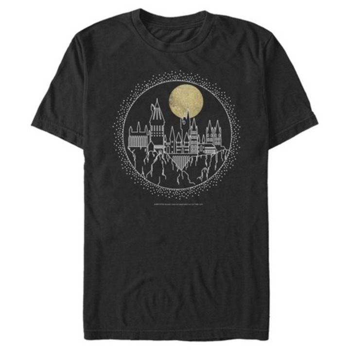 Men&#039;s Harry Potter Hogwarts Line Art Moonrise T-Shirt